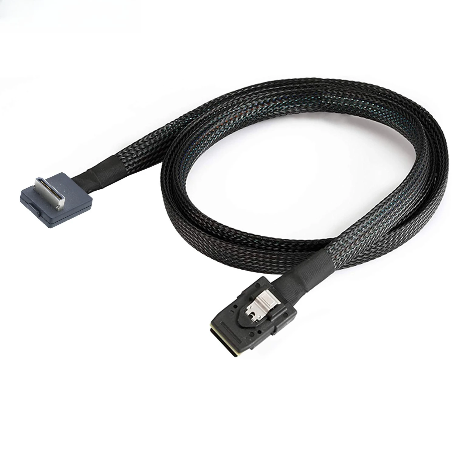 PCI-E Oculink SFF-8611 4I 90 درجة إلى MINI SAS SFF-8087 طول كابل الخادم اختياري 0.5 متر 1 متر