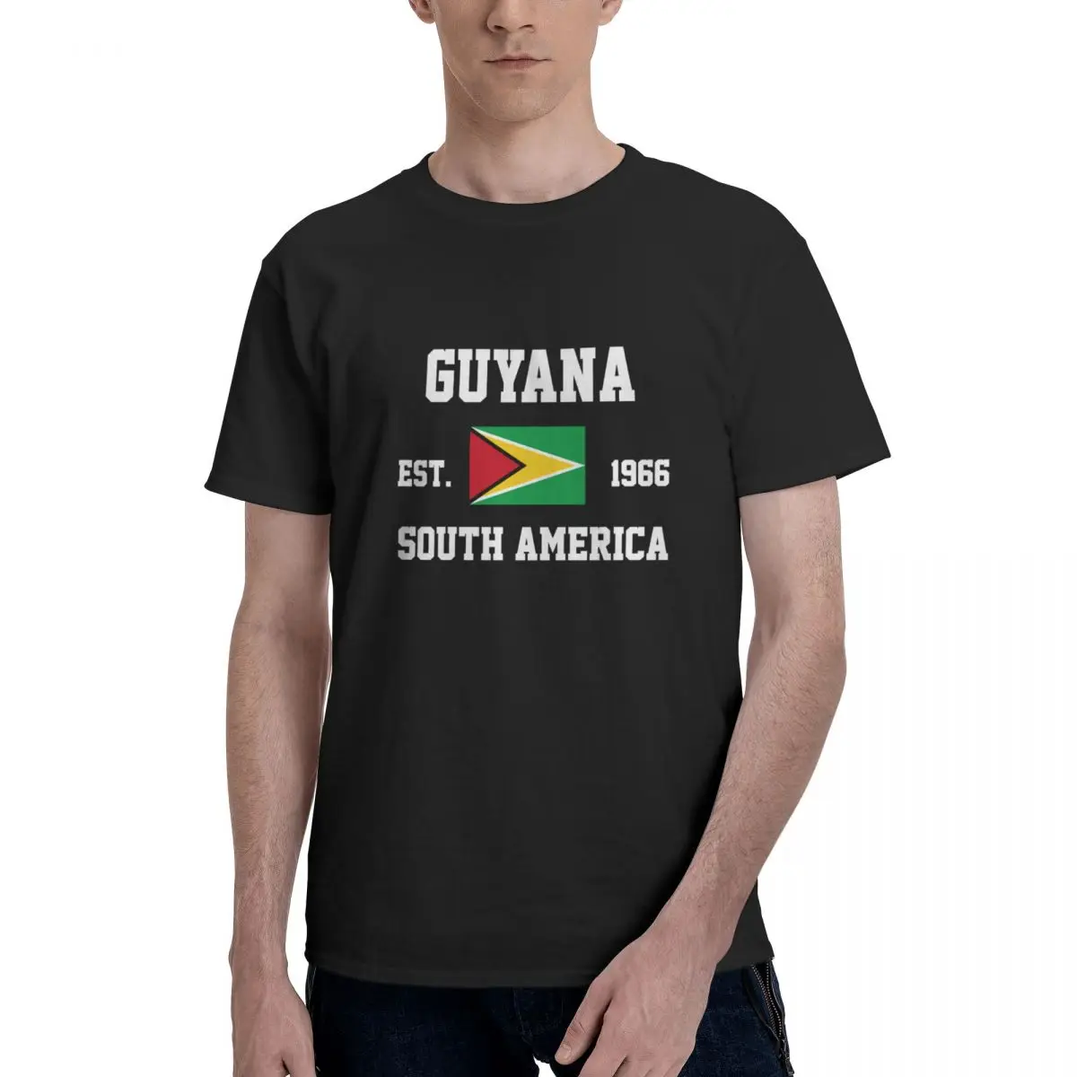 100% Cotton Guyana Guyanese Flag t shirts Men Casual tshirts Women Clothing T-Shirts Tops Tees S-6XL Gift