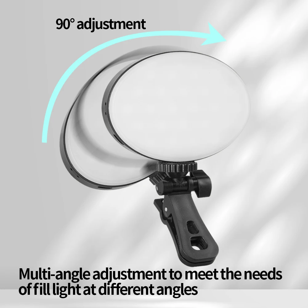 Lampu Mini RGB Ponsel Lampu Klip Lampu Self-timer Langsung 4000MAh Kecerahan Mode Multiwarna Portabel Dapat Diisi Ulang Dapat Disesuaikan