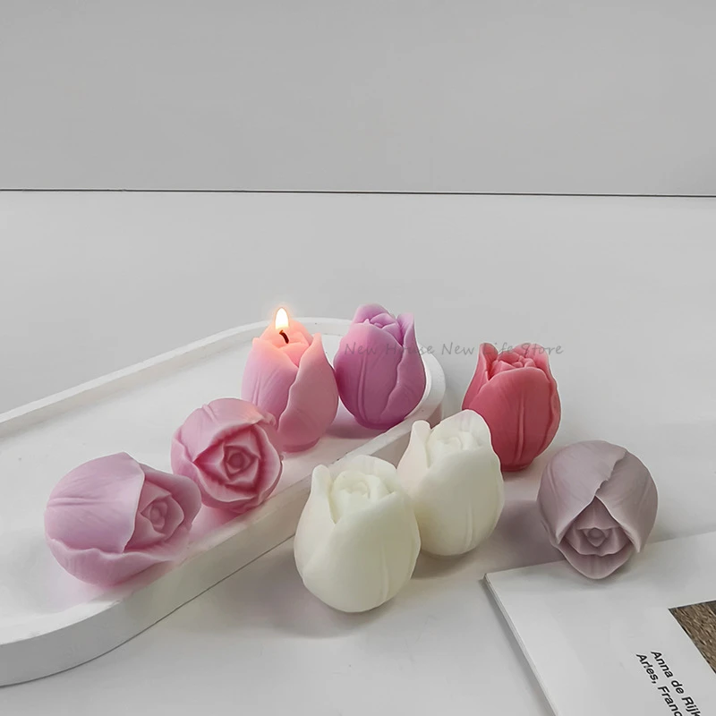 3D Tulip Candle Mold Handmade DIY Flower Soap Silicone Mold Silicone Mold Soap Forms Soap Making Supplies