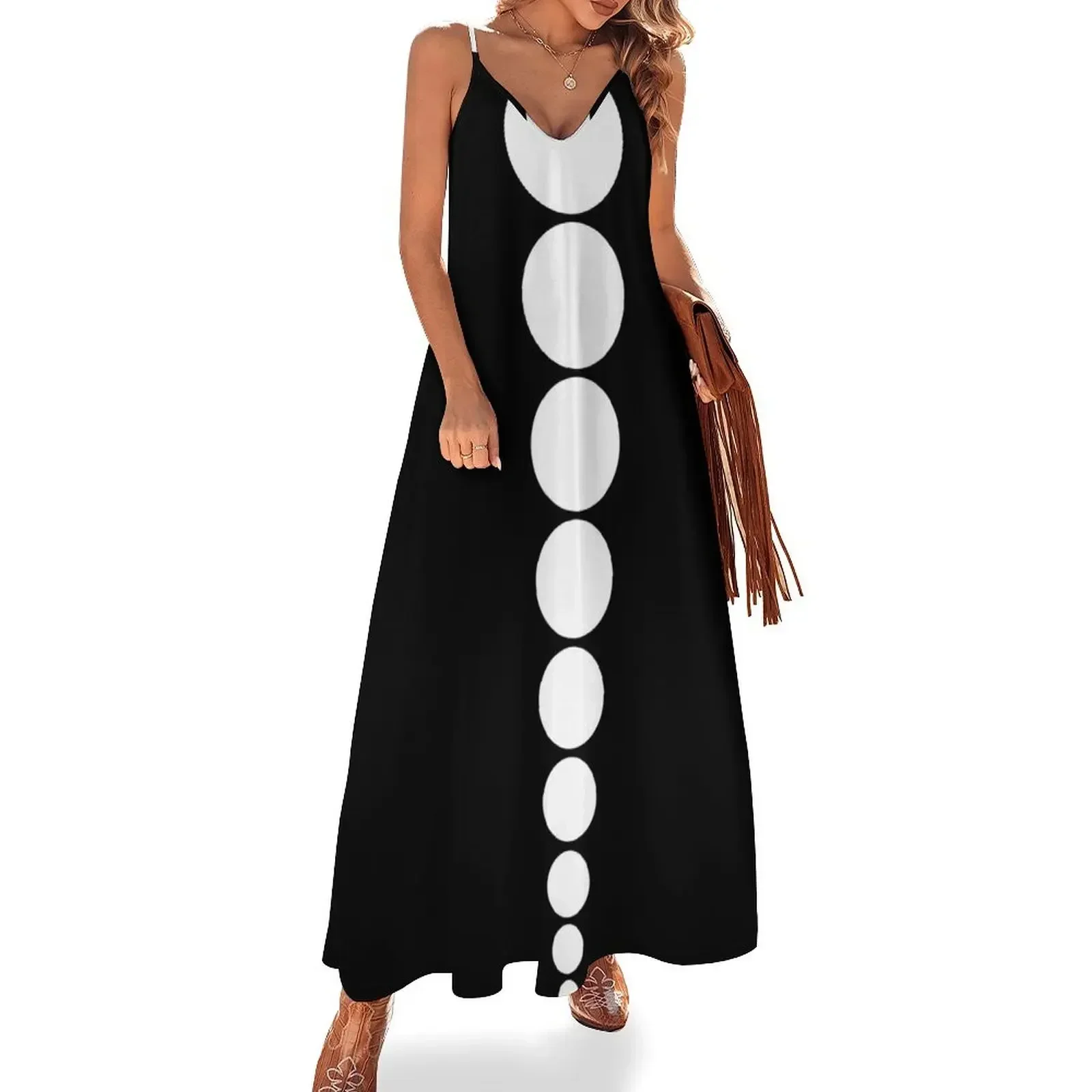 

60's Retro Mod Minimal Dots in Black and White Sleeveless Dress ladies dresses for special occasion Casual dresses Dress