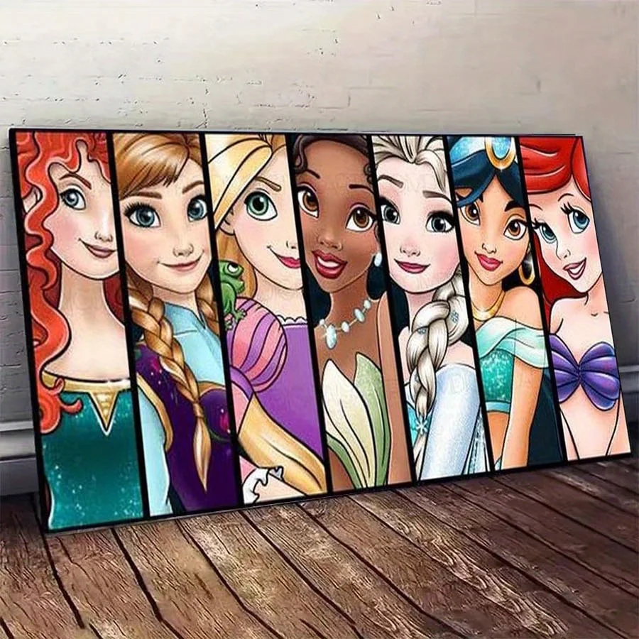 Kit de peinture diamant 5D à faire soi-même, princesse Disney, perceuse complète, broderie diamant rond, point de croix, artisanat sur toile pour mur, 1 pièce