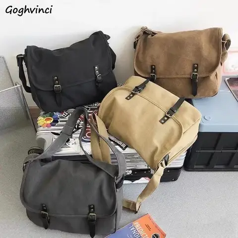 남성용 빈티지 크로스 바디 백, 커플 캐주얼 핸드백, 일본 캔버스 숄더 패션, 심플 여행, 사무실, 신제품, 4 가지 색상