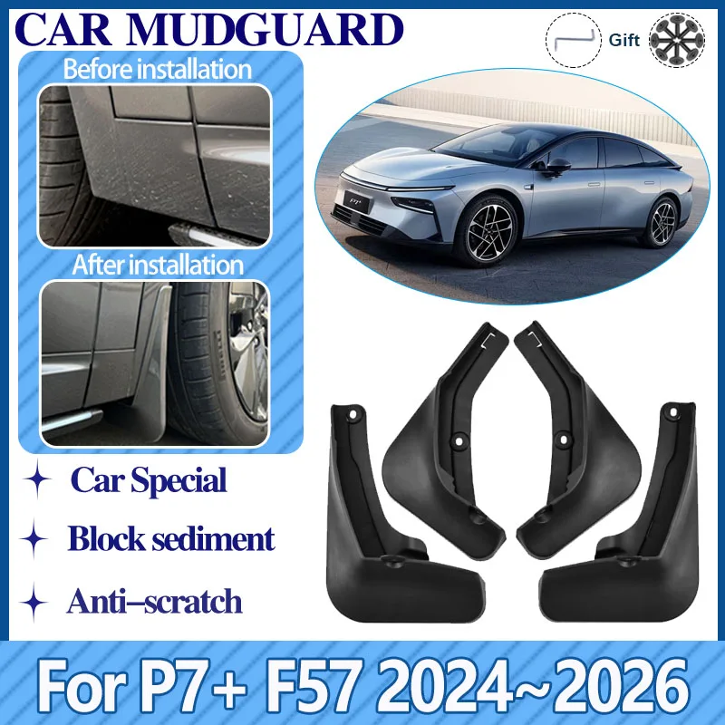 

Car Mudguards For XPeng P7+ F57 2024 2025 2026 Anti-splash Mud Guards Wheel Front Rear Fender Flares Mudflaps Auto Accessories