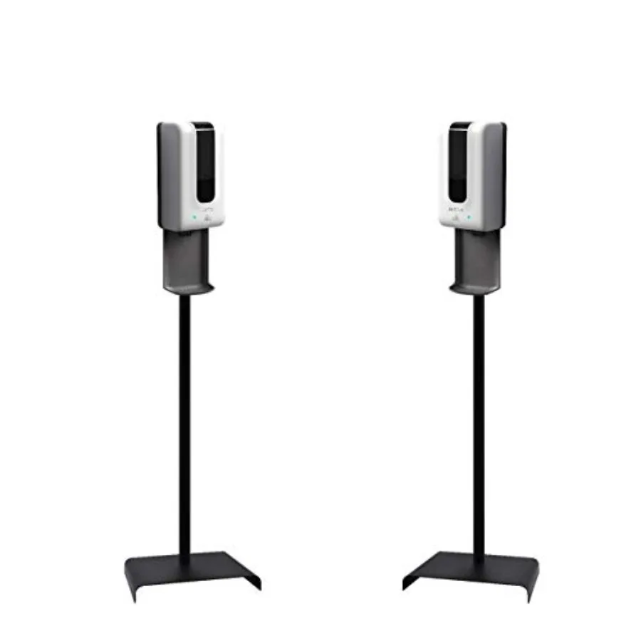 

Floor stand hand sanitizer dispenser for commercial use, white ABS plastic, touchless auto sensor with drip catcher, refillable