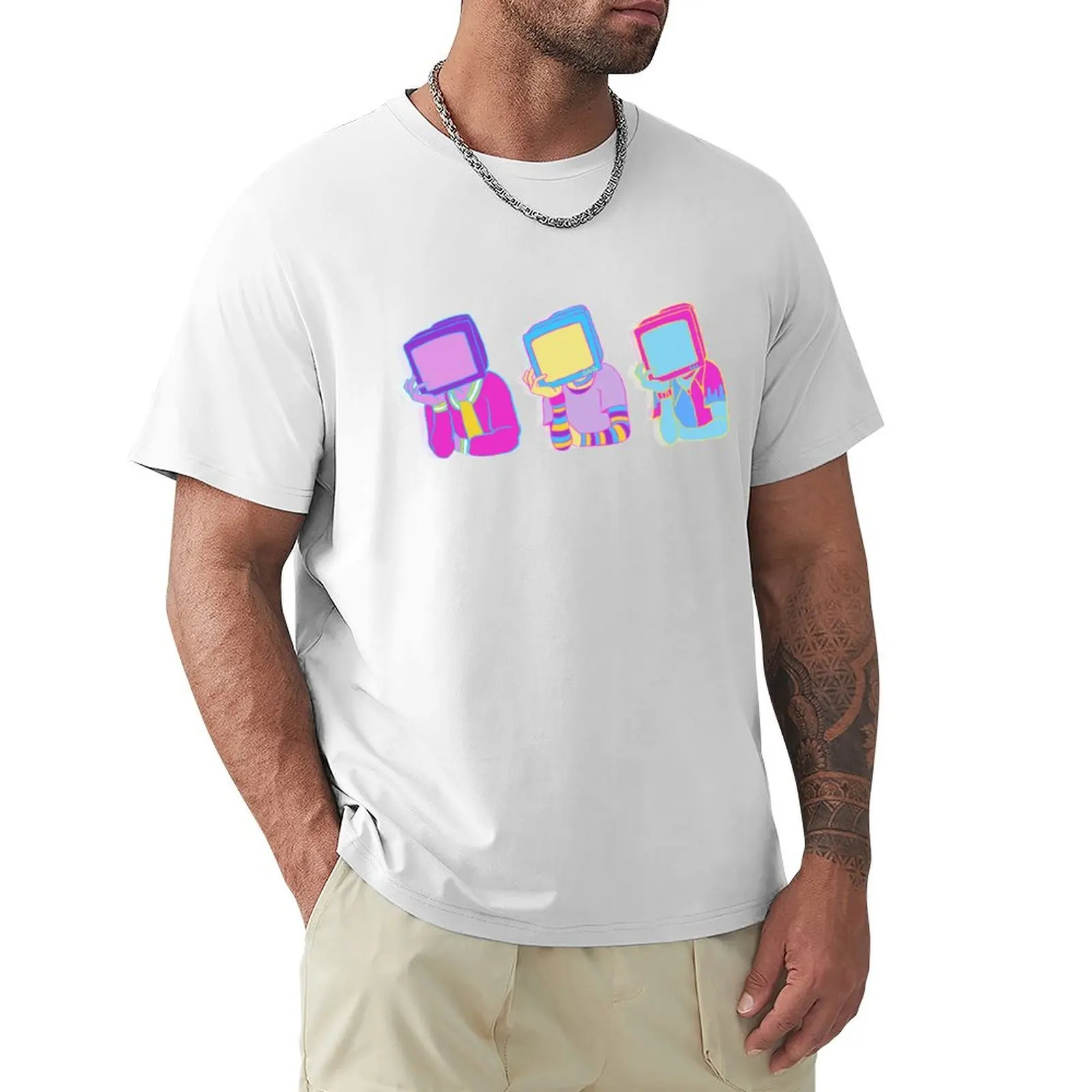 

Neon Tv Heads T-Shirt plus size tops funnys mens plain t shirts