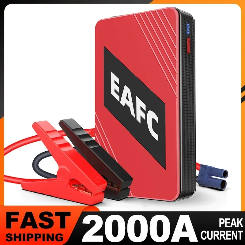 New Car Battery Jump Starter 2000A/1200A Power Bank LED Flashlight Portable Emergency Car Battery Booster for 12V Gasoline