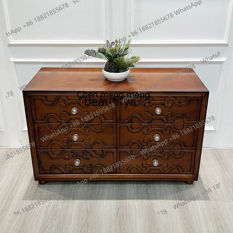 

ss1001 American light luxury solid wood porch chest simple modern living room bedroom French locker