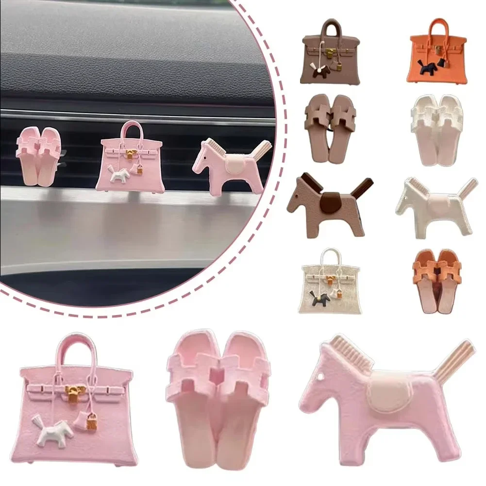 

Car aromatherapy ornament simulation bags, shoes, pony, car air outlet, light fragrance internet celebrity gifts