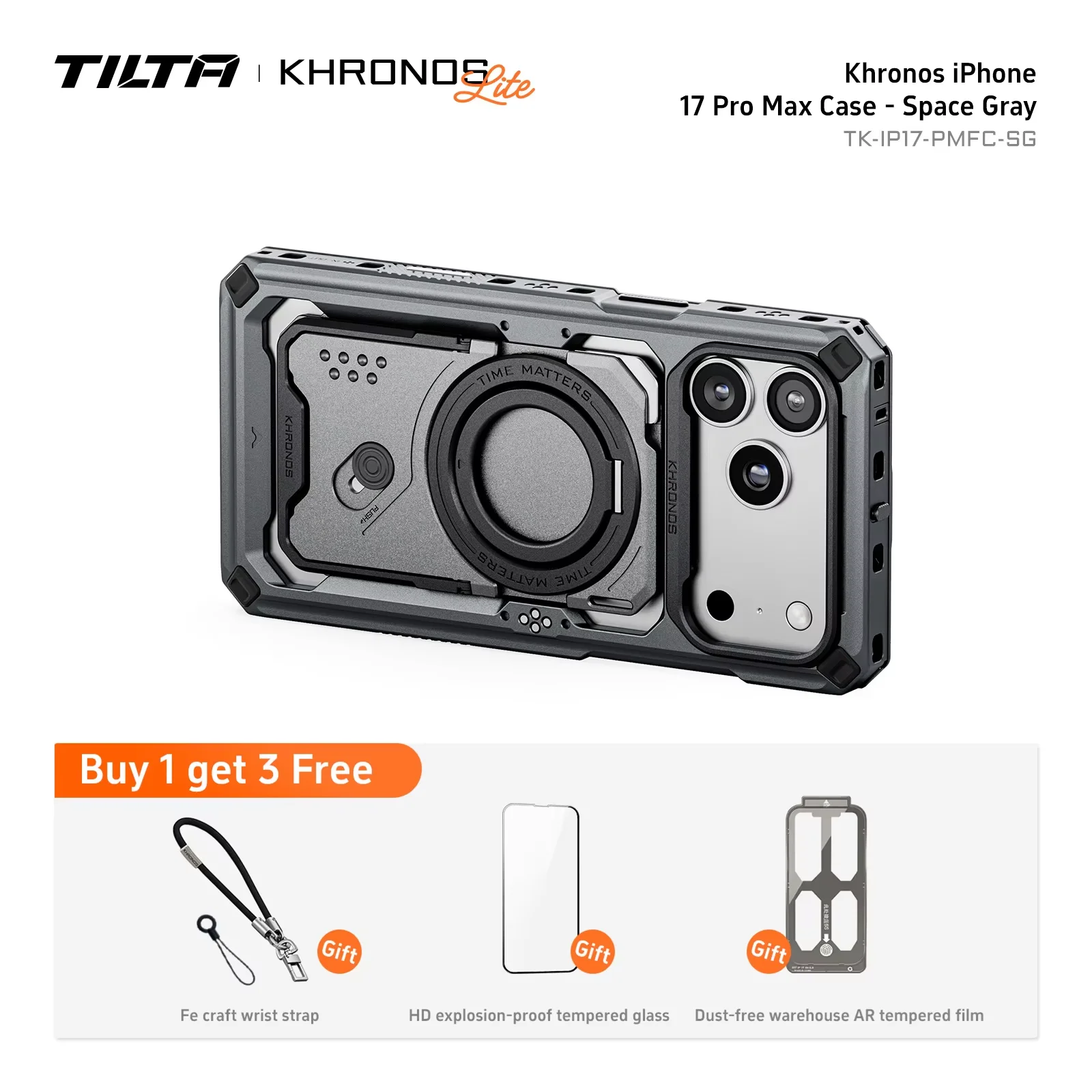 TILTA Khronos Classic 17 Pro/ Pro Max Mobiler Videokäfig für iPhone 17 Pro / Pro Max Ultimate Kit mit magnetischer Mehrfach-Rückplatte