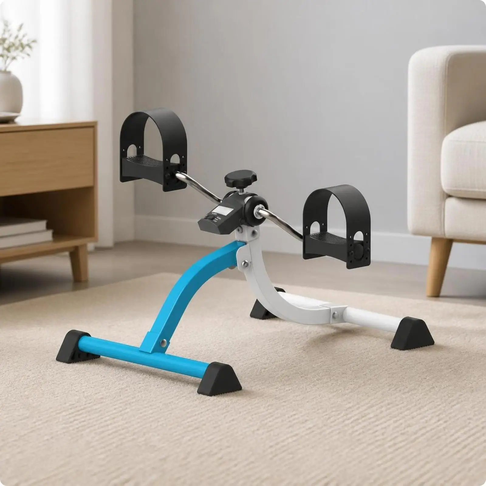 Portable Upper Lower Limb Pedal Exerciser with Digital Display for Seniors Recovery Training Cycle