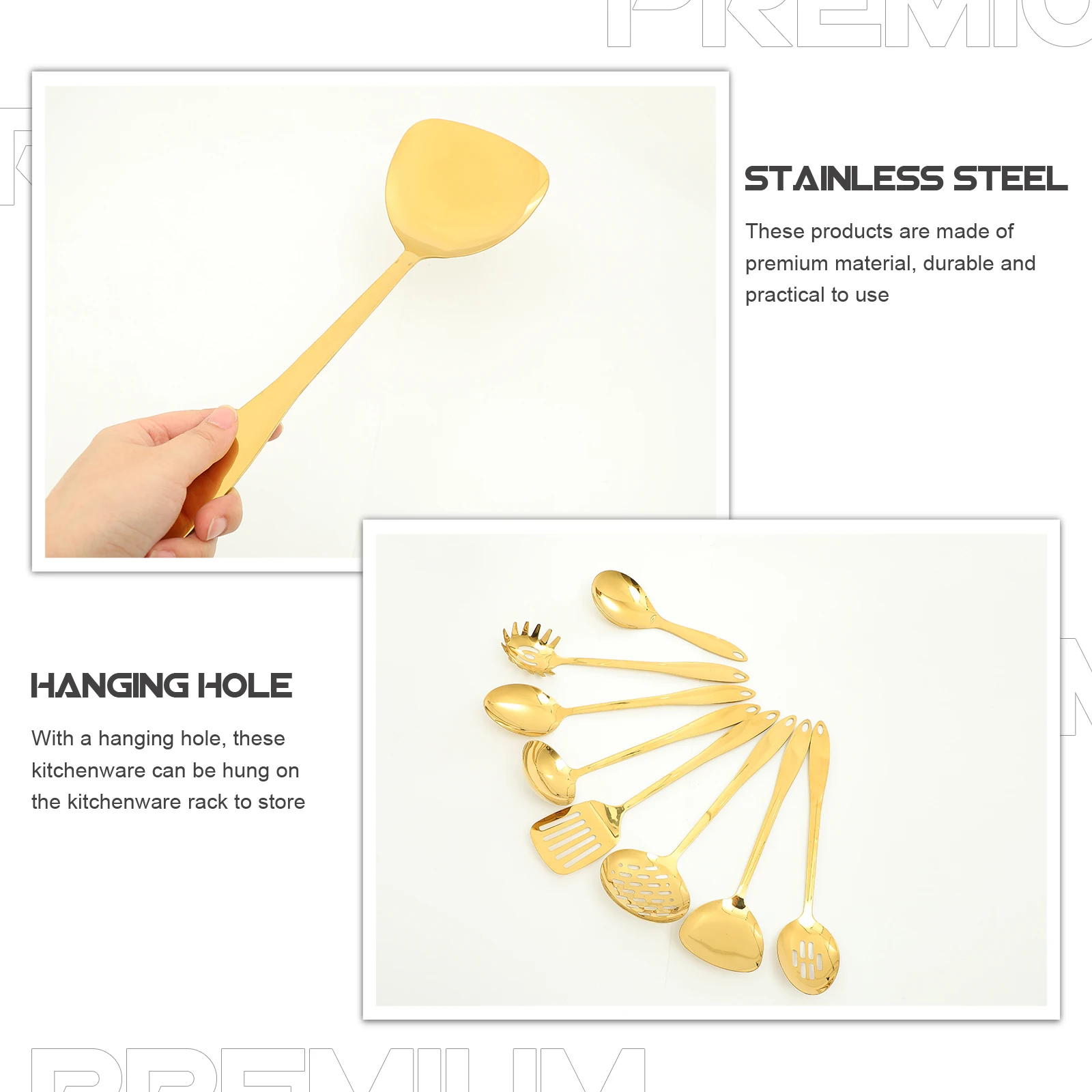 

Kitchen Set Stainless Steel Cooking Utensil Utensils Cutlery for Restaurant Tools Spoon Scoops