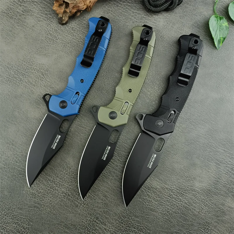 New 3-color nylon fiber folding knife, Outdoor Tactical Hunting self-defense Rescue Pocket EDC Tool, men\'s gift