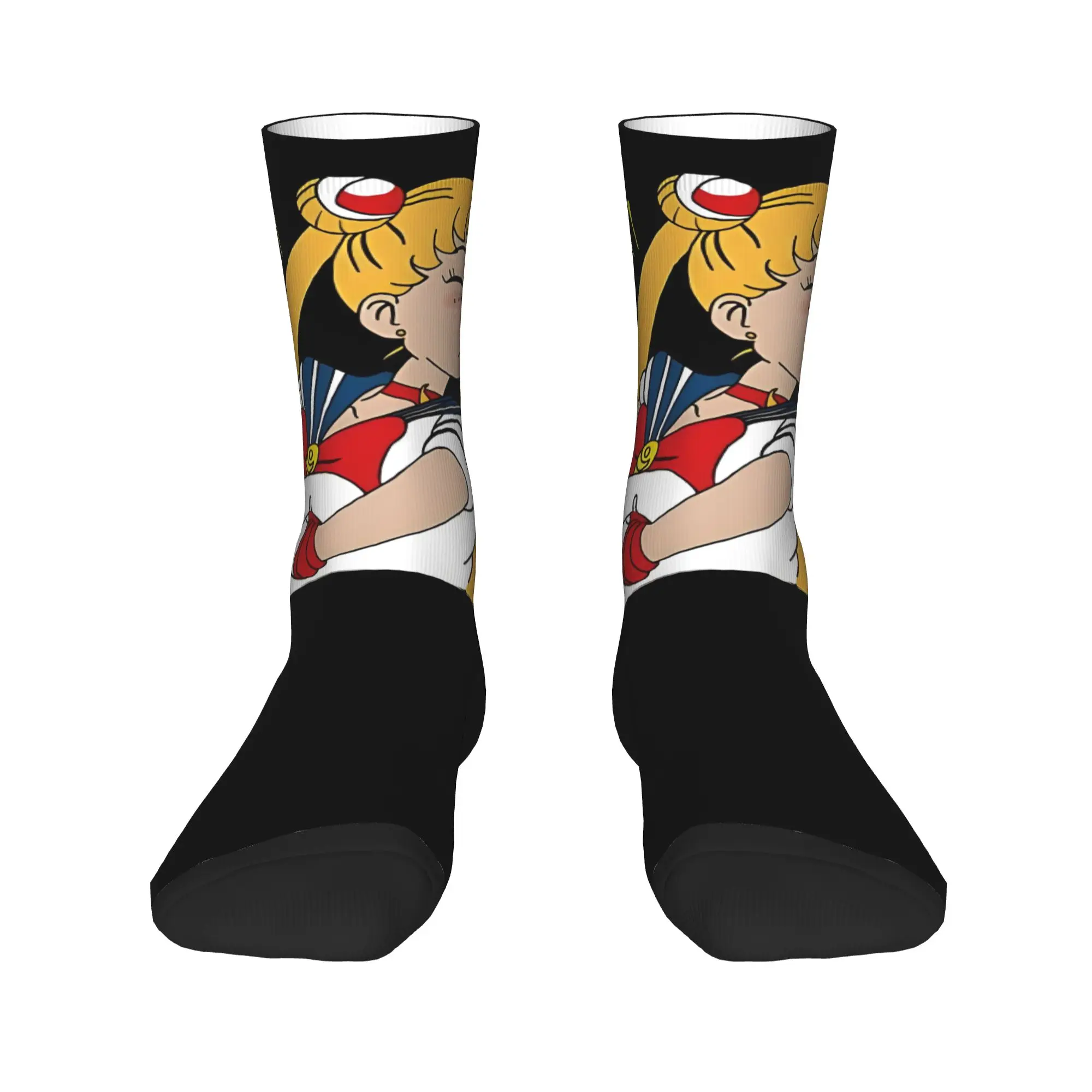 

Funny Sock Bandai Sailor Moon Face Vintage Quality Pattern Printed Men Crew Socks Casual Men's Socks