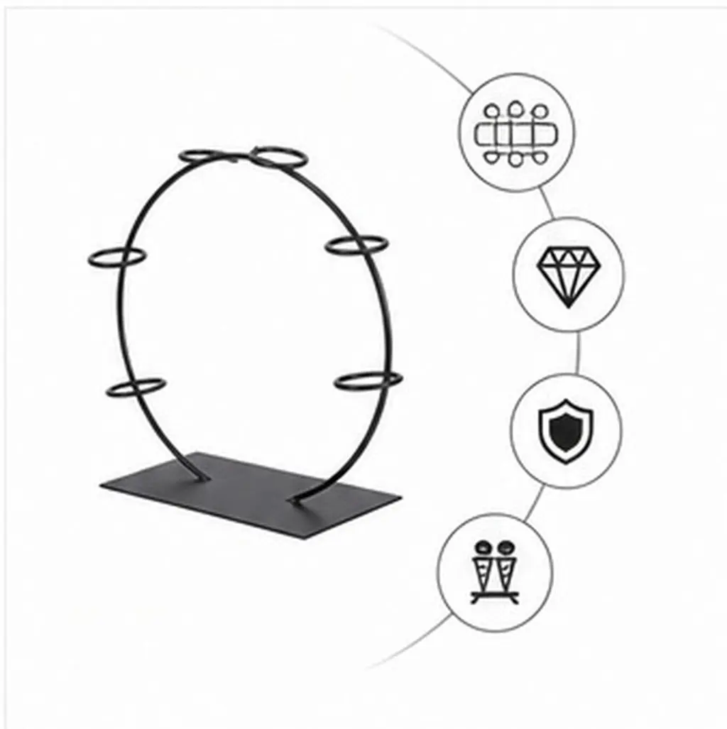 1Pcs Metal Ice Cream Cone Holder Black 6-Slot Dessert Carrier Stable Base Creative Ornament Wedding Display Shelf