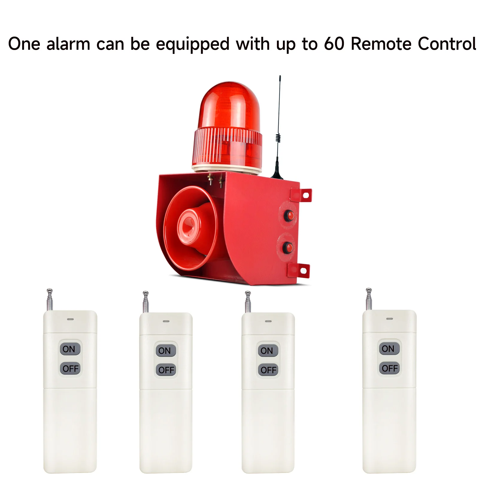 Imagem -03 - Sirene de Alarme de Controle Remoto sem Fio Strobe Light Impermeável Chifre Ajustável 120db Tons ao ar Livre 500m