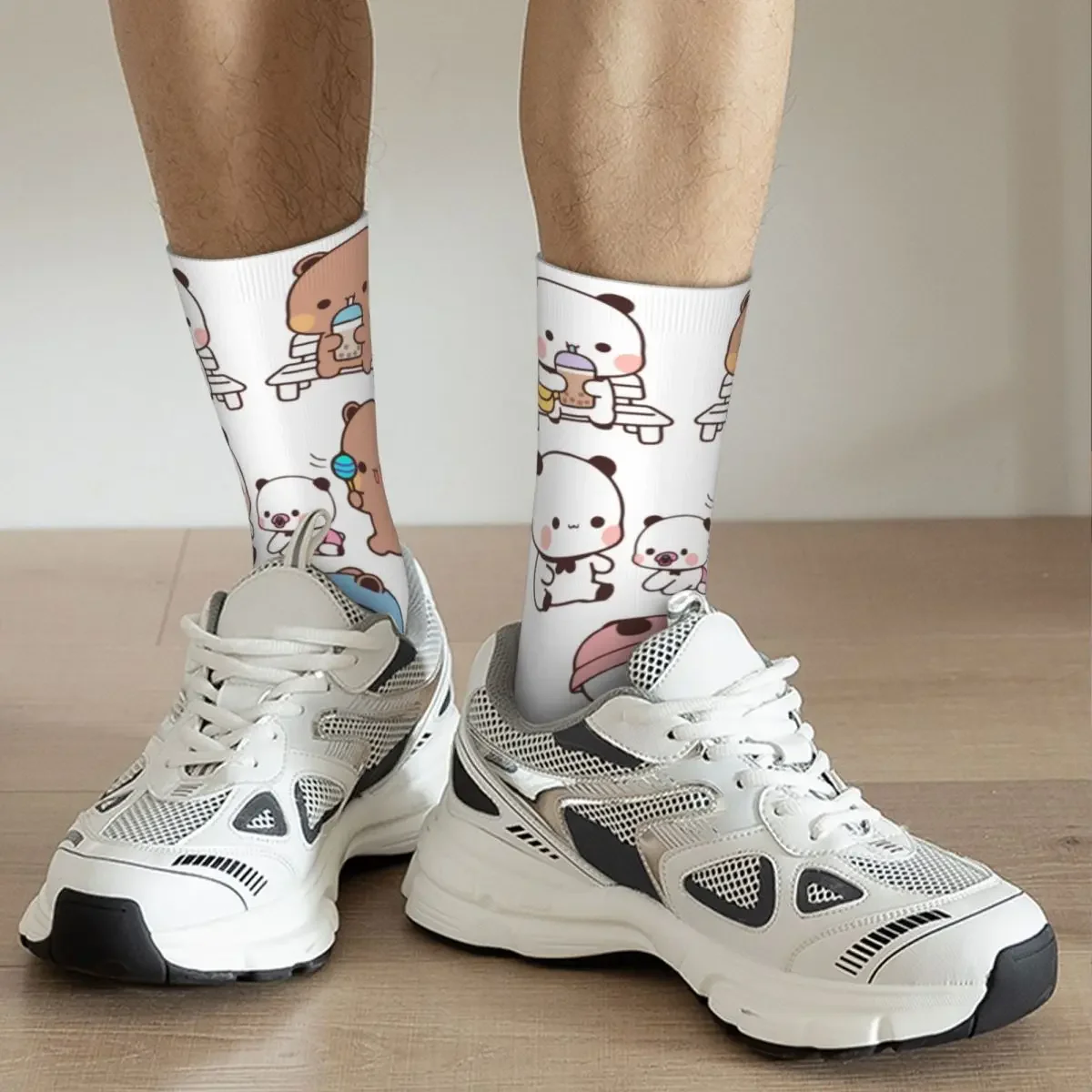 Bubu Dudu Kawaii Accessories Crew Socks Breathable Cute Bear and Panda Cartoon Graphic Middle Tube Socks Cute Wonderful Gifts image 4