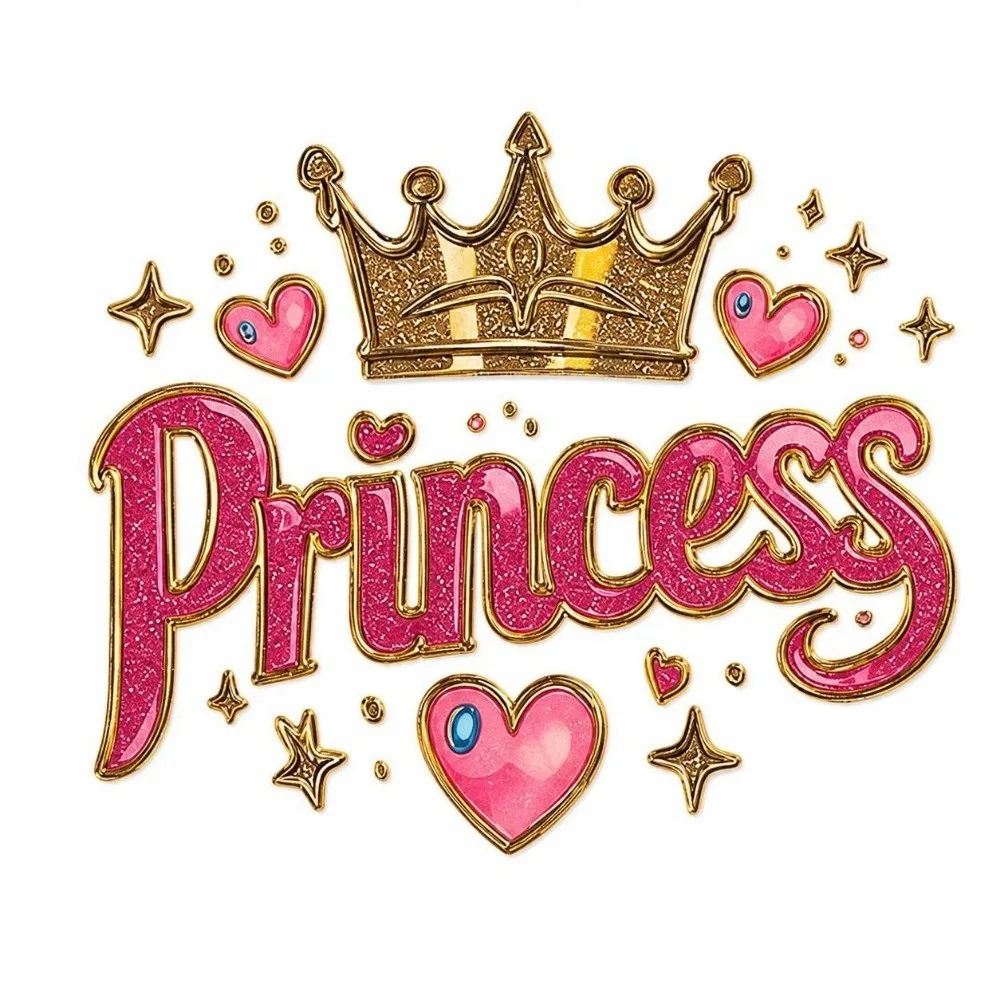 Cartoon Crown Princess Wall Sticker Self Adhesive Pink Color Princess Wall Decals Scene Ornament Non-Damaging