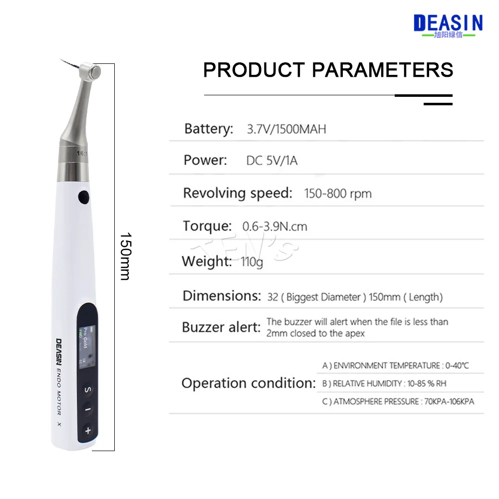 2 IN 1 Dental Wireless Endomotor With Built-in Apex Locator Cordless Endodontic Motor with 1:1 Contra Angle Dentistry Equipment