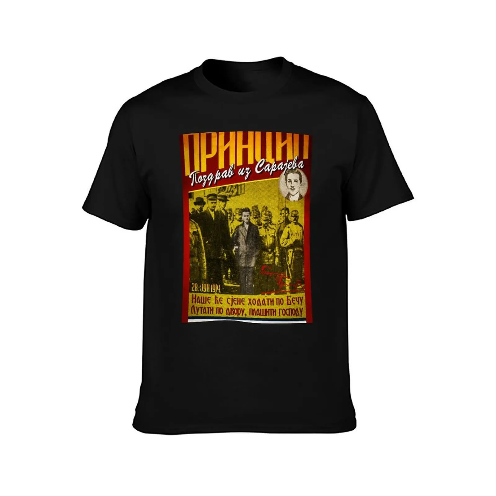 Princip pozdrav iz Sarajeva majica [Принцип ма?ица] T-Shirt Daily Casual Short Sleeve Tee Shirt