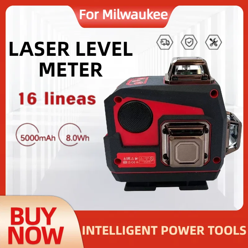 لميلووكي مستوى الليزر 360 أفقي وعمودي سوبر قوية الأخضر 16 خط 4D شعاع مستوى الليزر التسوية الذاتية