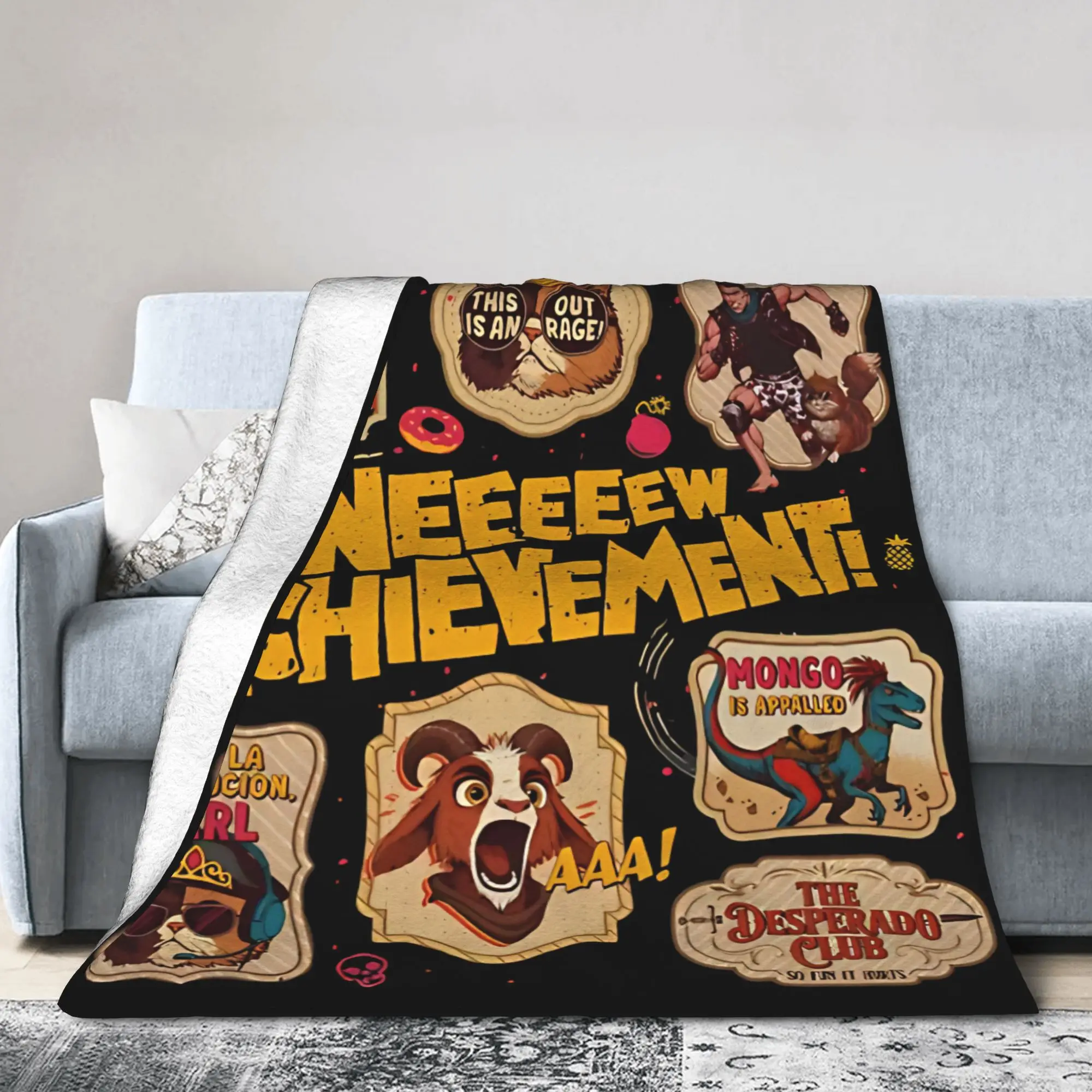 New Achievement Blanket Dungeon Crawler Carl Plush Awesome Soft Throw Blanket for Coverlet Spring Autumn