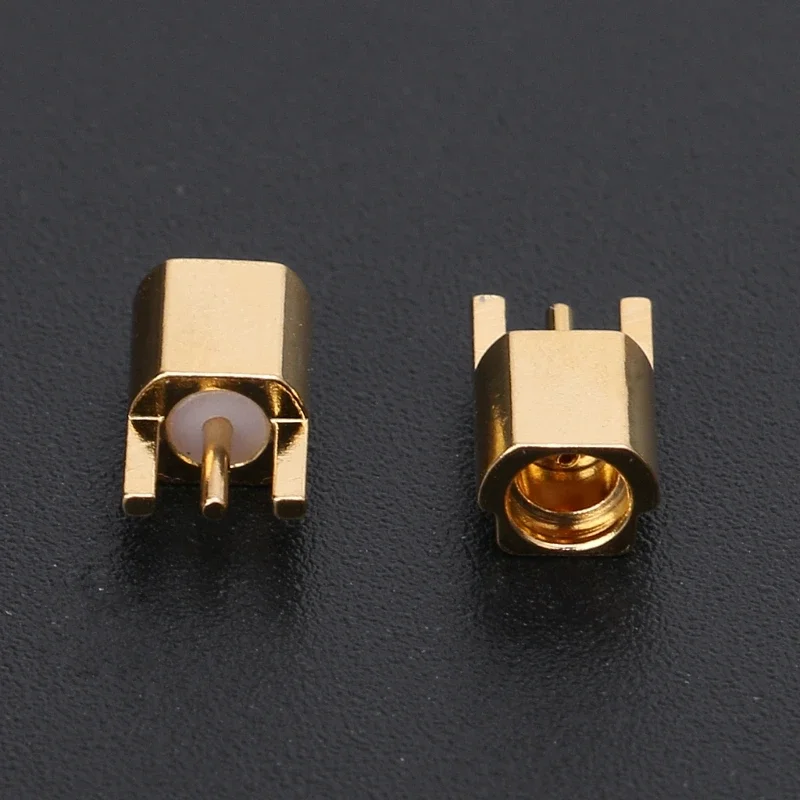 5Pcs MMCX Female Connector PCB Mount With Solder Straight Goldplated 3 Pins MMCXKE Connector