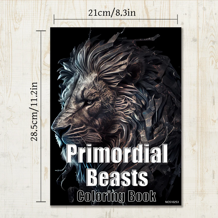 Primordial Beasts Coloring Book - 8.3x 11.2 Inch 22 Page Coloring Book - Helps Reduce Stress and Ease Emotions