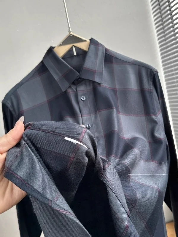 

Men's Casual Long Sve irt Straight Leg Fit Spring Autumn Plaid Busin Casual Boting irt Anti-Wrinkle Moisture Wic...