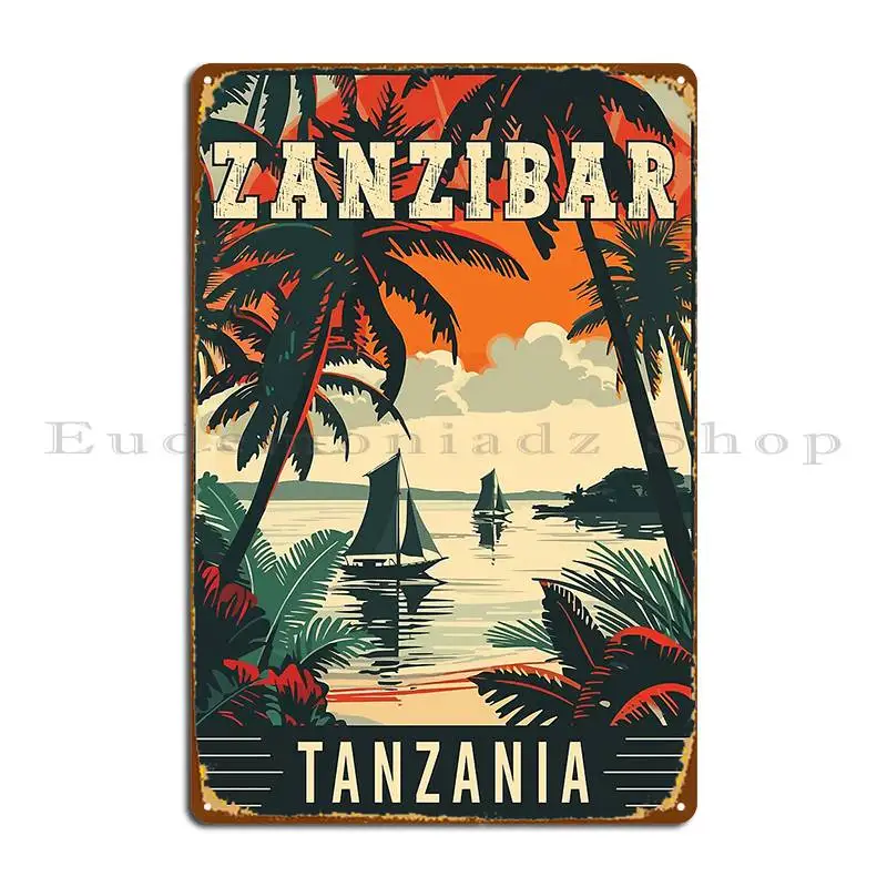 Discover Exotic Zanzibar In Tanzania Vintage Travel Art Metal Plaque Poster Cinema Rusty Design Printing Garage Tin Sign Poster