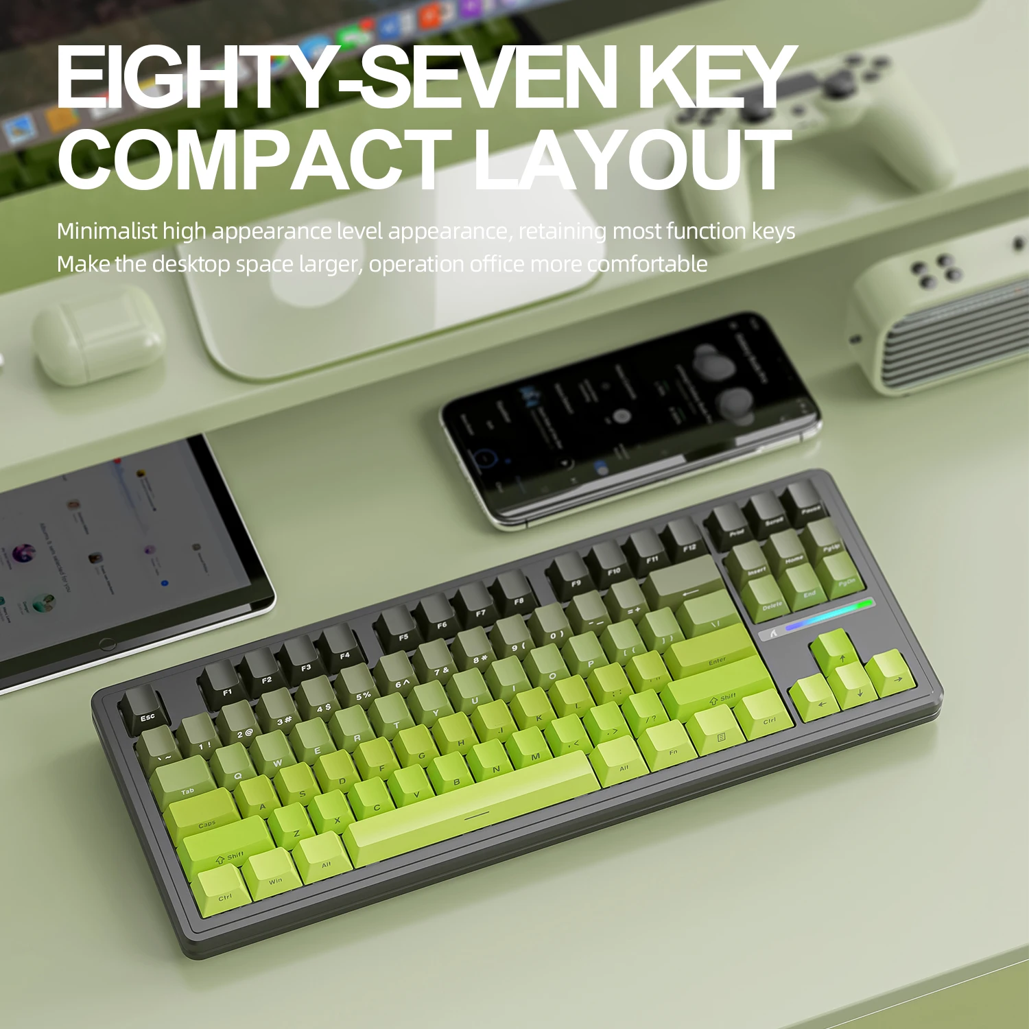 

M87 Pro V2 Wireless Keyboard,Attack Shark Gasket Structure & Fully Hot-swappable Keys,RGB 5000mAh,V3 Satellite Axis Keyboard