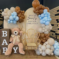 102Pcs Blue Brown Sand White Latex Balloon Set Suitable for Birthday Parties, Weddings, Valentine's Day Party Decoration