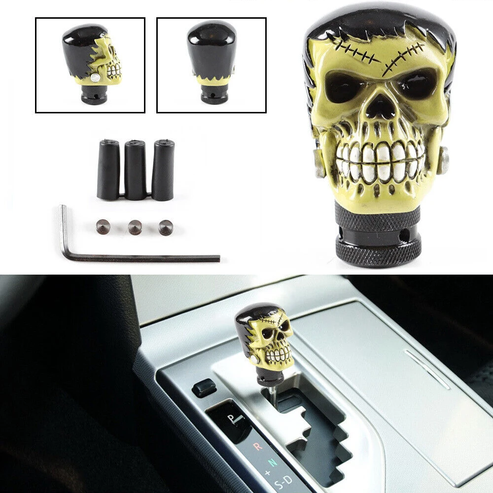 

1 Pieces Manual Shift Gear Green Yellow Skull Head Ghost Shifter Knob Car Auto Accessories