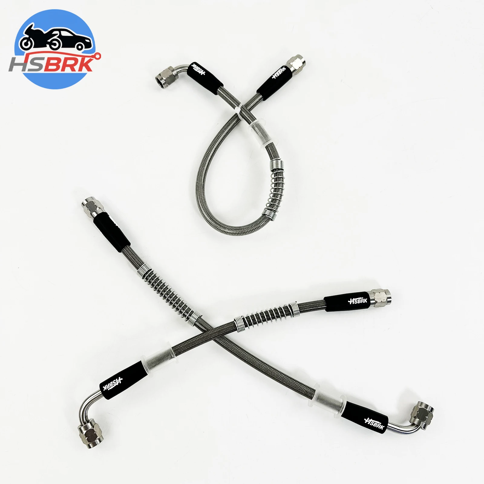 M10 * 1.0mm 0 °/90 ° rotatable brake hose connector 10-500CM stainless steel braided PTFE brake hose
