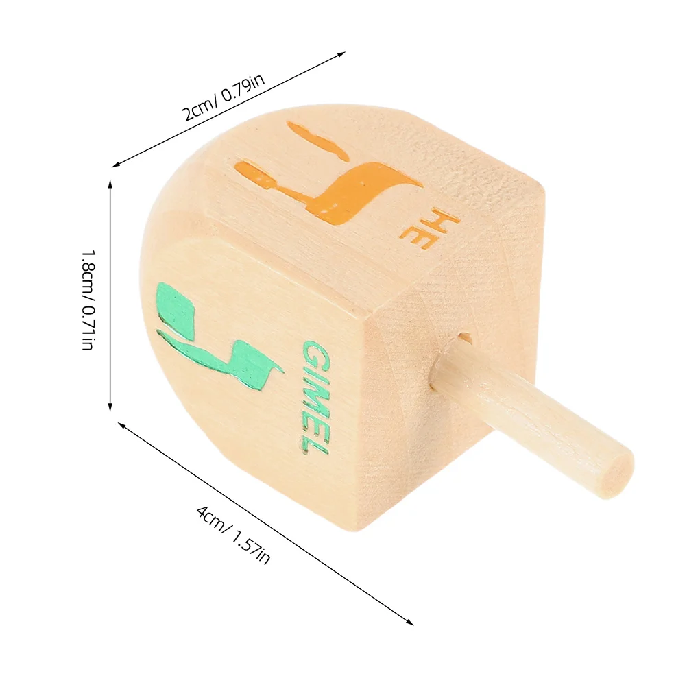 1Set Chanoeka Houten Dreidel Spinning Ontwerp Comfortabele grip voor Chanoeka Dreidel Spel en Vakantiedecoraties
