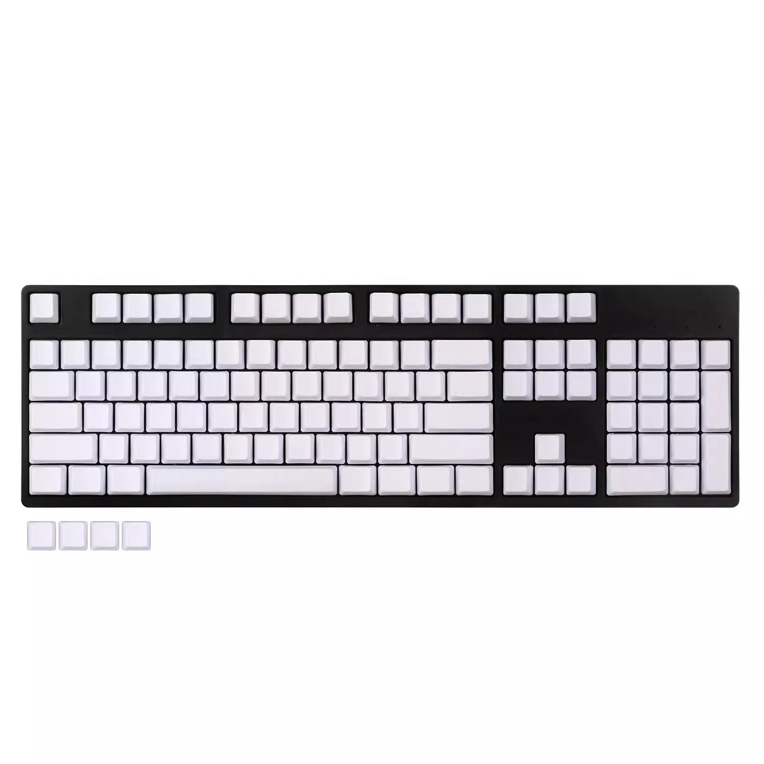 

White Black Blank Thick PBT OEM Profile 61 87 104 ANSI Keycaps For MX Switches Mechanical Keyboard