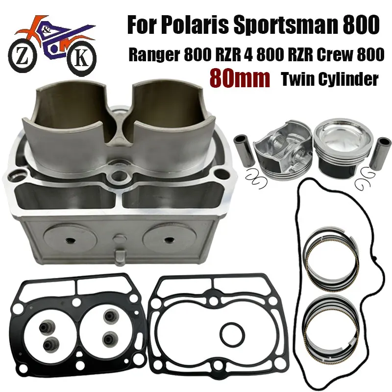 Kit de pasador de pistón de cilindro doble de 80mm para Sportsman 800 Ranger 800 RZR 4 800 RZR Crew 800 RZR S 800 piezas de repuesto de motor ATV