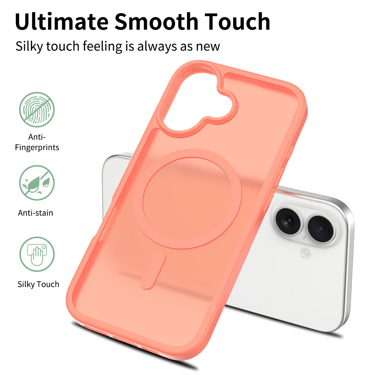 360 °   아이폰 17 프로 맥스 17 에어 17프로용 반투명 마그네틱 맥세이프 폰 케이스 무선 충전 범퍼 커버