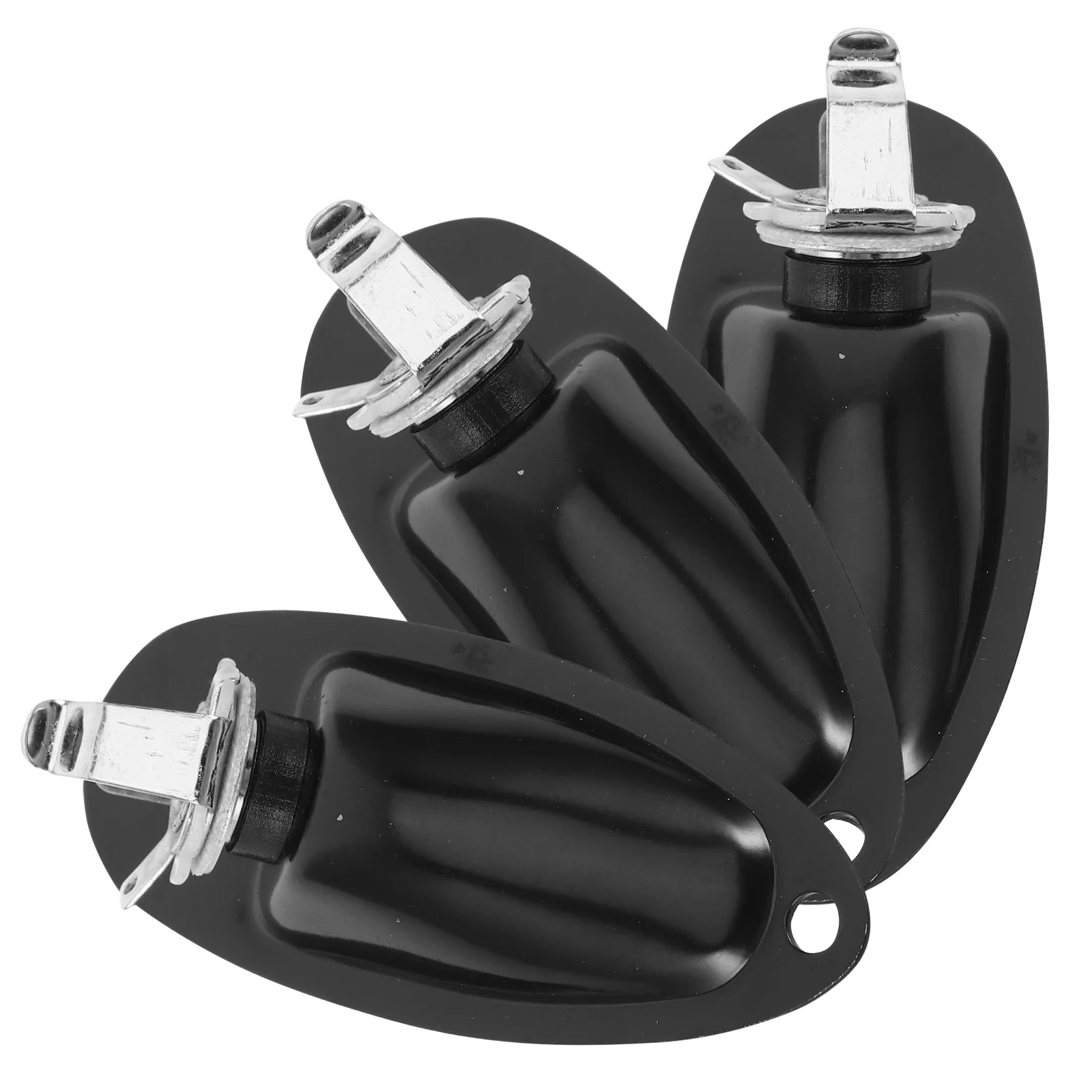 

3 Pcs Electric Guitar Socket End Pin Jack Plug Boat Style Plate Durable Metal Cordless