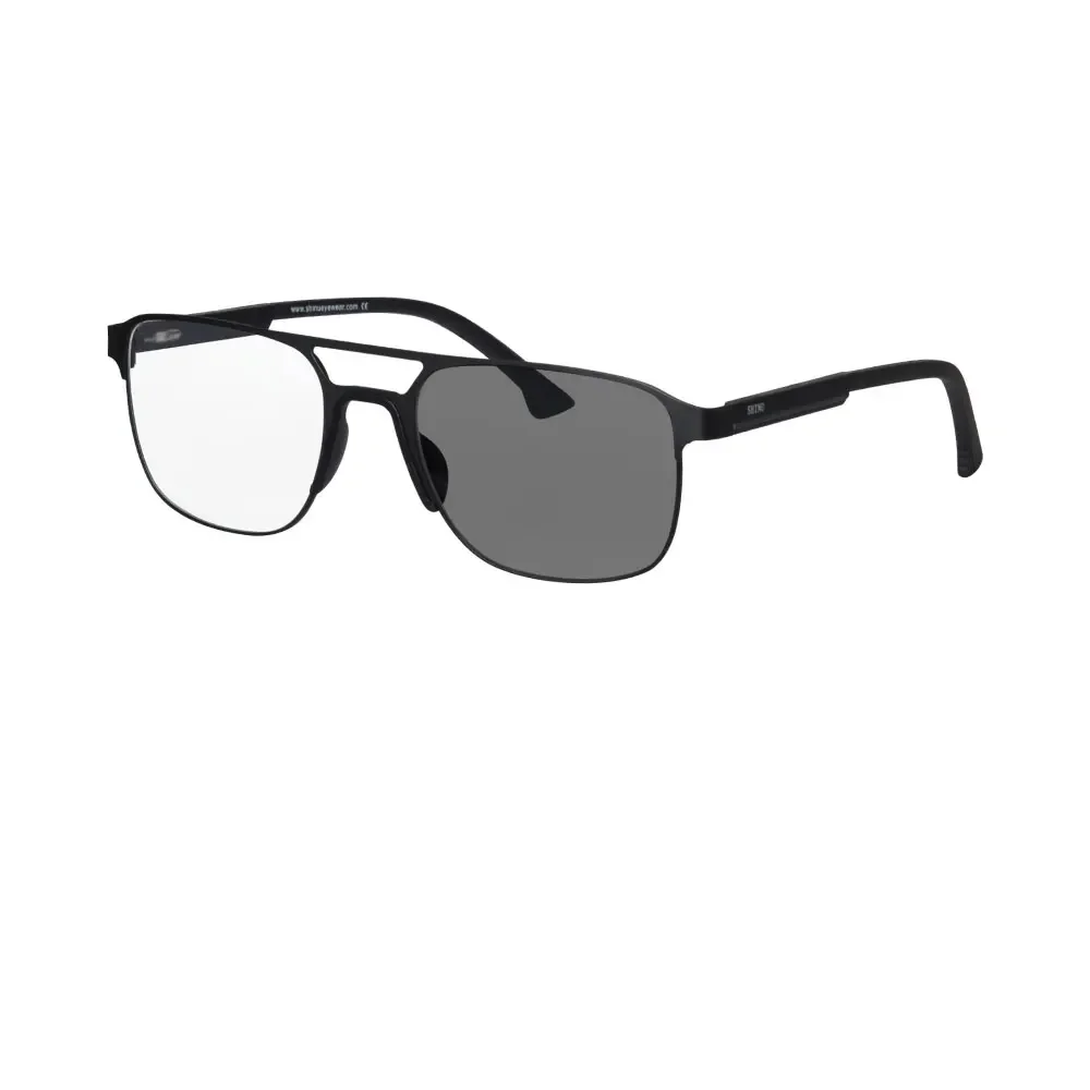 SHINU Multifocal Progressive Photochromic Grey Sunglasss Man Near and Far Double Bridge Frame Gift for Man for Husband