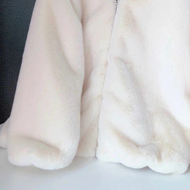 Women's New Autumn Winter Hooded Coat Bear Ears Top Clothing Long Sleeve Loose Zip Up Fleece Jacket Cozy Chic Fashion Outerwear