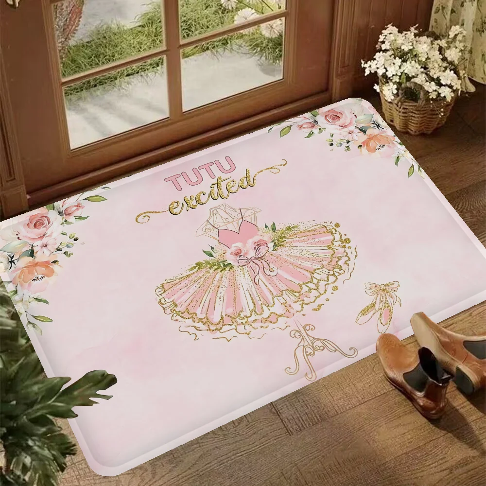 Cute Ballet Girl Ballerina Fairy Floor Mat Floor Carpet Kids Room Decoration  Anti-Slip Doormat Living Room Hotel Decor MatHome