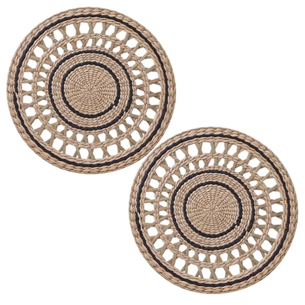 ABZT Woven Hanging Plate Wall Decorative Round Handcrafted Rattan Wicker Wall Decorative Basket Home Decoration