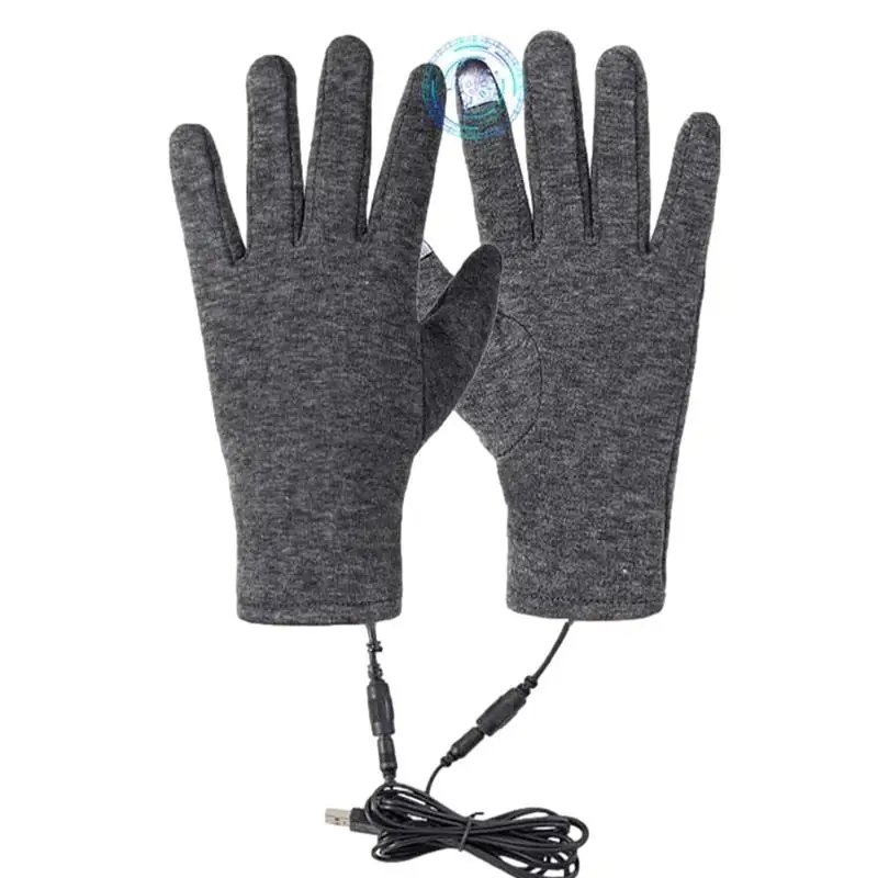 USB Rechargeable Heated Motorcycle Gloves Touch Screen Gloves Heating Thermal Gloves Windproof Heated Gloves for Women Men 5
