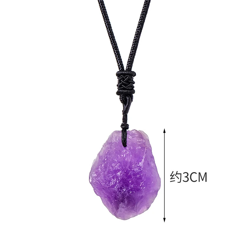 Natural Crystal Raw Stone Pendant Handcrafted Irregular Necklace Fashion Sweater Chain Jewelry for Wholesale