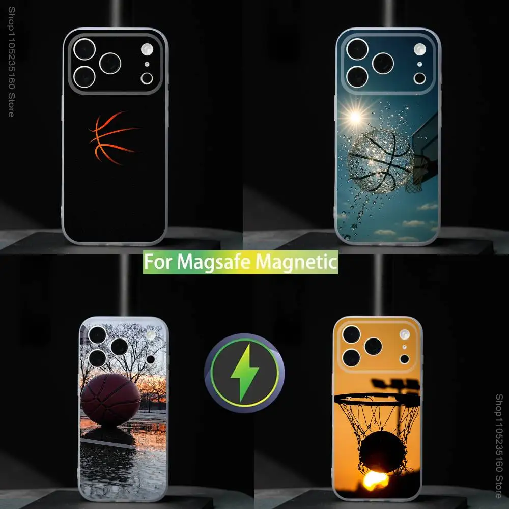 

B-Basketball Court For iPhone 17,16,15,14,13,12,11,Pro,Max,Plus,Mini,SE4,E Magnetic For Magsafe Wireless Charging Phone Case