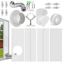 Air Conditioner Window Vent Kit With Exhaust Hose 4 Sealing Plates Balcony Sliding Door Seals Universal Portable Ac Kits