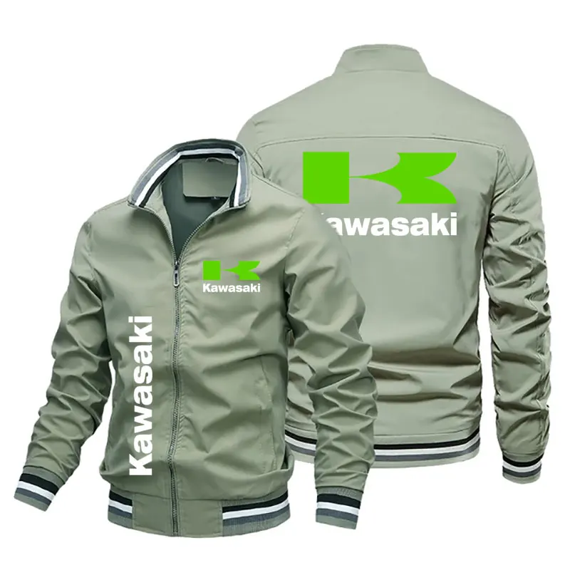 Kawasaki Logo Motorcycle Racing Teams Men Jackets Coat Spring Autumn Fashion Man Oversized Jacket 2024 New Fashion Clothes Coats