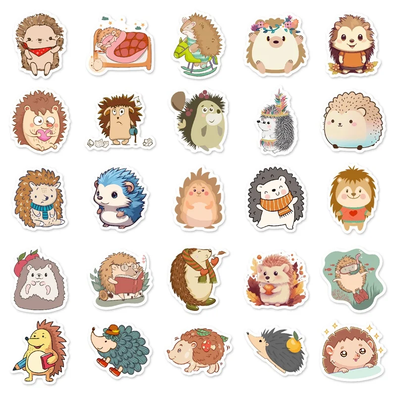 10/30/50 قطعة الكرتون القنفذ البلاستيكية لزجة ملصق الجمالية DIY بها بنفسك الديكور سكرابوكينغ لوازم المحاسبة اليدوية للأطفال #3