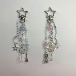 Star Beaded Keychain Guitar Phone Charm Gorgeous Coquettish Y2K Keychain